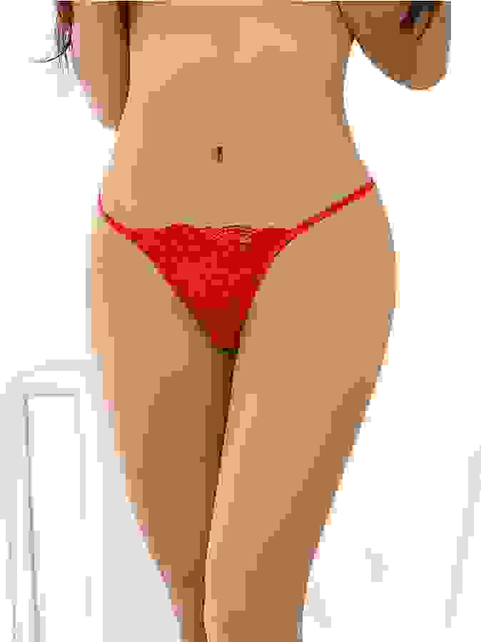 Escante Red Lace G-String, Red, hi-res